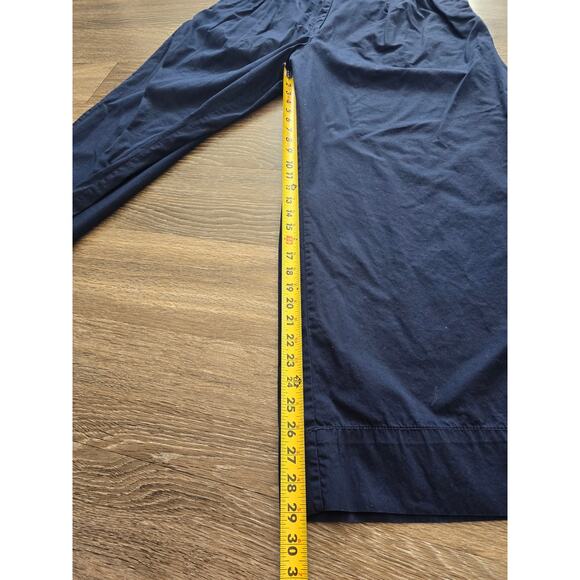 LOFT Navy Blue Pleated Wide Leg Shorts Plus Size 18 High RiseCotton Minimalist - Picture 7 of 10